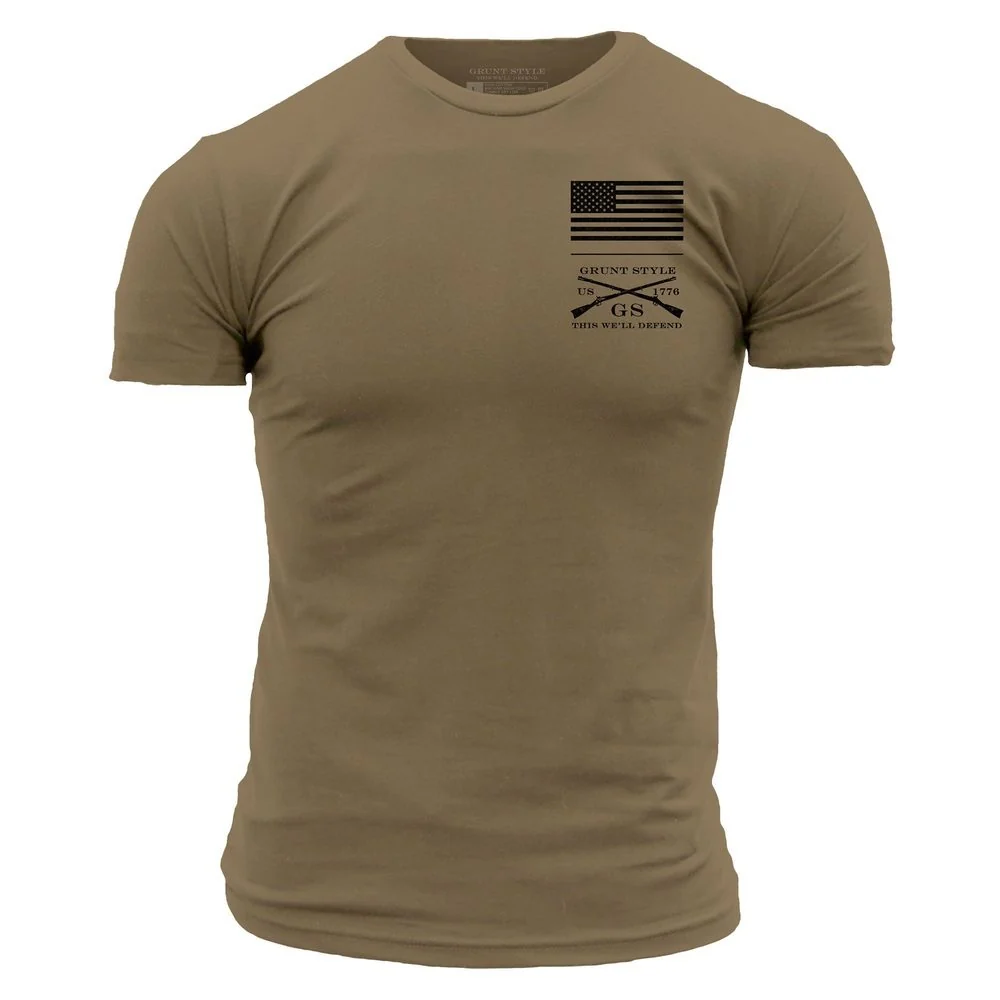 Basic Stacked Logo T-Shirt - Combat Green