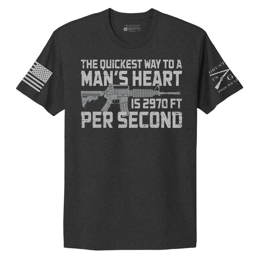 Women's Way To A Heart Boyfriend Fit T-Shirt - Charcoal