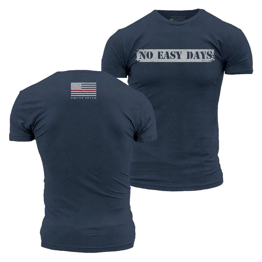 No Easy Days Fire T-Shirt - Midnight Navy