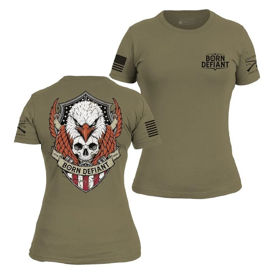Women's Born Defiant Slim Fit T-Shirt - Military Green